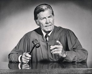 Black and White Portrait of Judge and His Gavel by Unbekannt Unbekannt